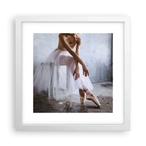 Plakat i hvid ramme - Før rampelysene skinner - 30x30 cm