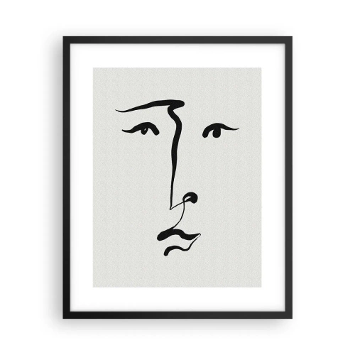 Plakat i sort ramme - Portræt i én linje - 40x50 cm