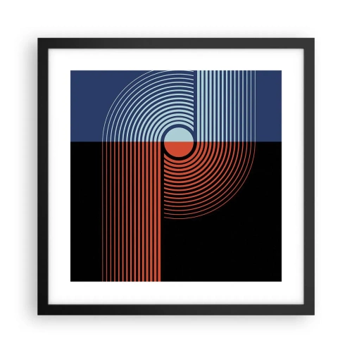 Plakat i sort ramme - I en geometrisk omfavnelse - 40x40 cm