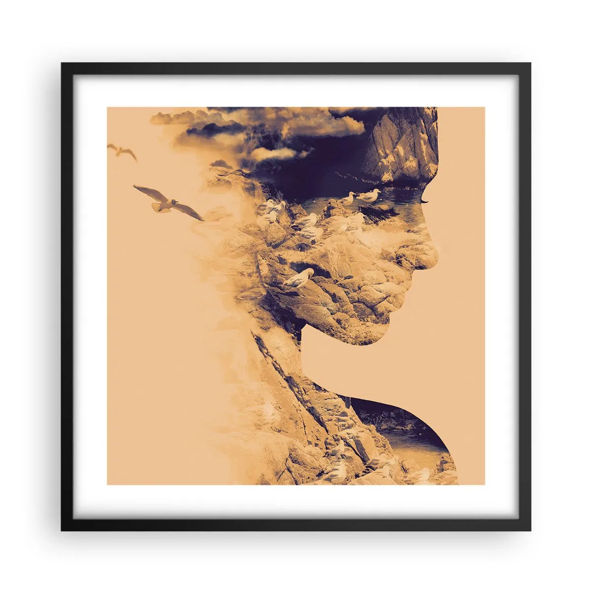 Plakat i sort ramme - Smuk af natur - 50x50 cm