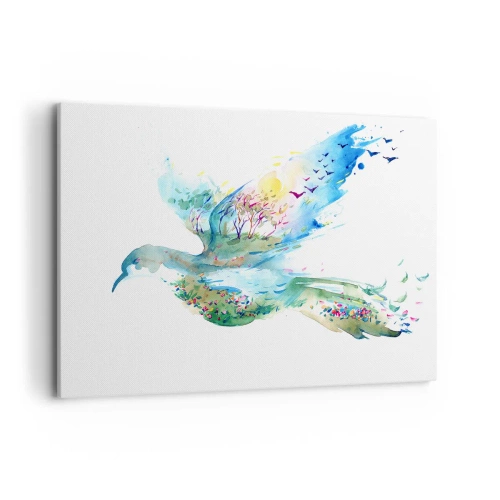 Lærredstryk - Billede på lærred - På naturens vinger - 120x80 cm