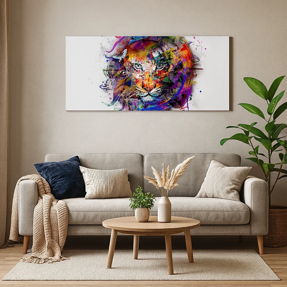 Lærredstryk - Billede på lærred - Lurer bag regnbuens slør - 30x30 cm