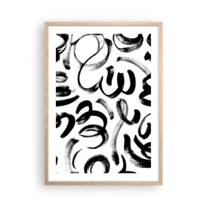 Plakat i ramme af lyst egetræ - I sort og hvidt - 50x70 cm