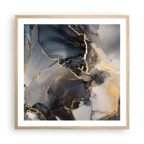 Plakat i ramme af lyst egetræ - Livet af sten - 60x60 cm