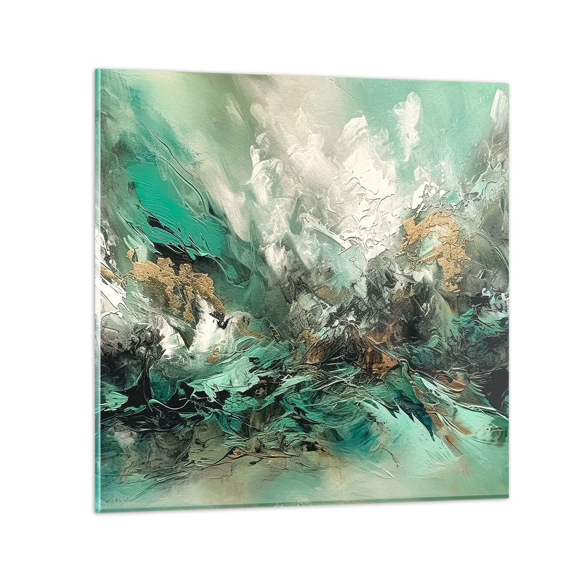 Billede på glas - Smaragdsort byld - 40x40 cm