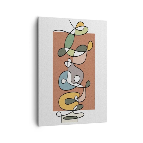 Lærredstryk - Billede på lærred - Abstraktion: et farverigt virvar - 50x70 cm