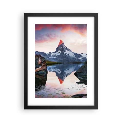 Plakat i sort ramme - Bjergenes hjerte er varmt - 30x40 cm