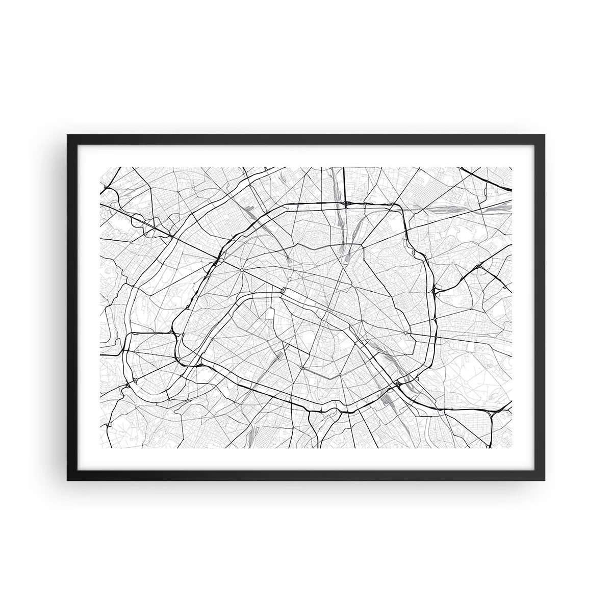 Plakat i sort ramme - Paris' blomst - 70x50 cm
