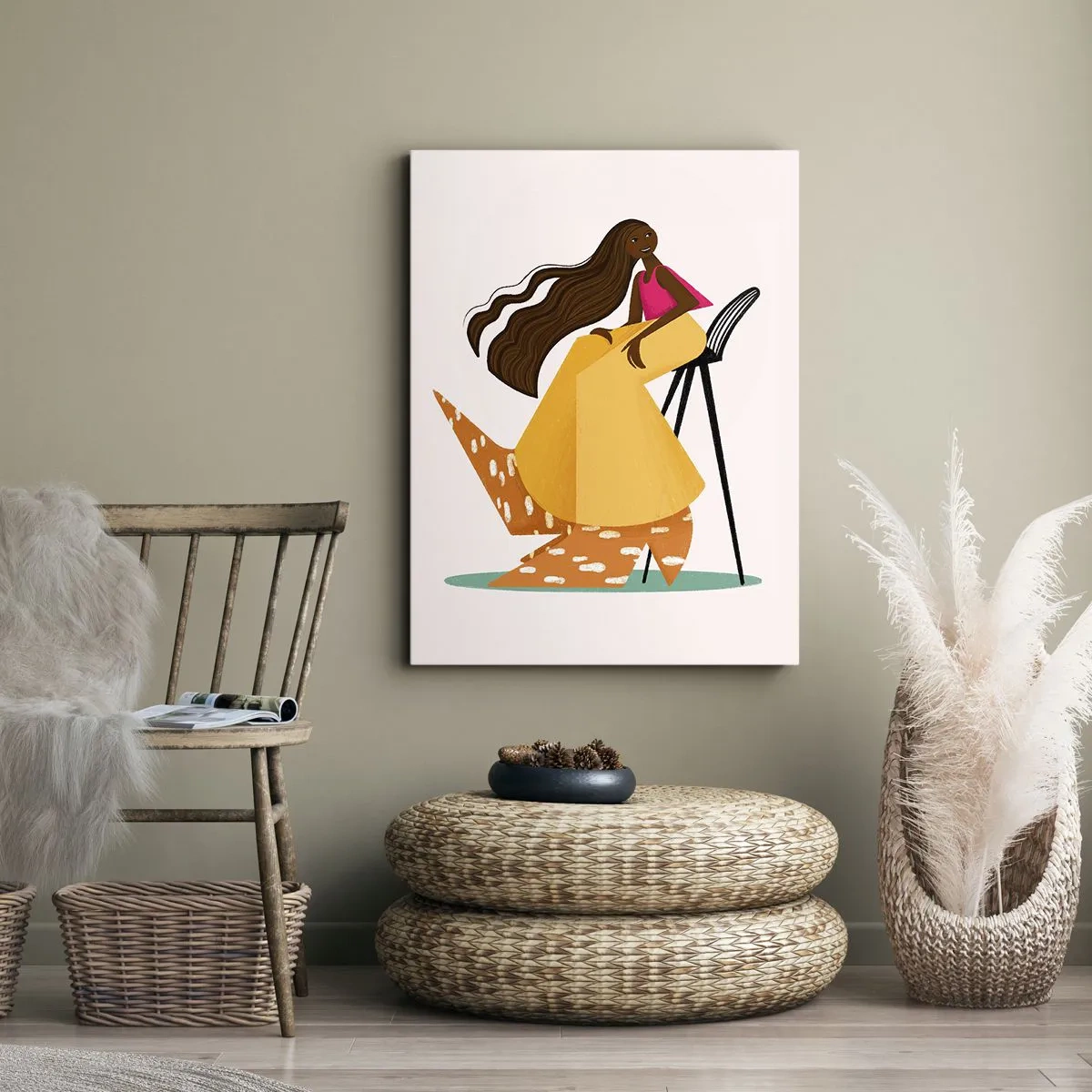 Lærredstryk - Billede på lærred - Mode er også sjovt - 45x80 cm