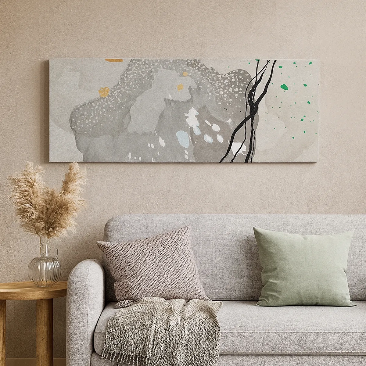 Lærredstryk - Billede på lærred - Organisk komposition - 30x30 cm