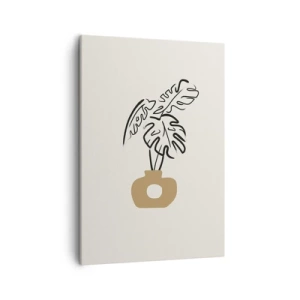 Lærredstryk - Billede på lærred - Monstera - udsmykning af huset - 50x70 cm