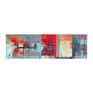 Prøve Fototapet Selvklæbende Deluxe Sticker - Landskab i en ukendt dimension - Abstraktion, Stykke, Moderne - 100x30 cm