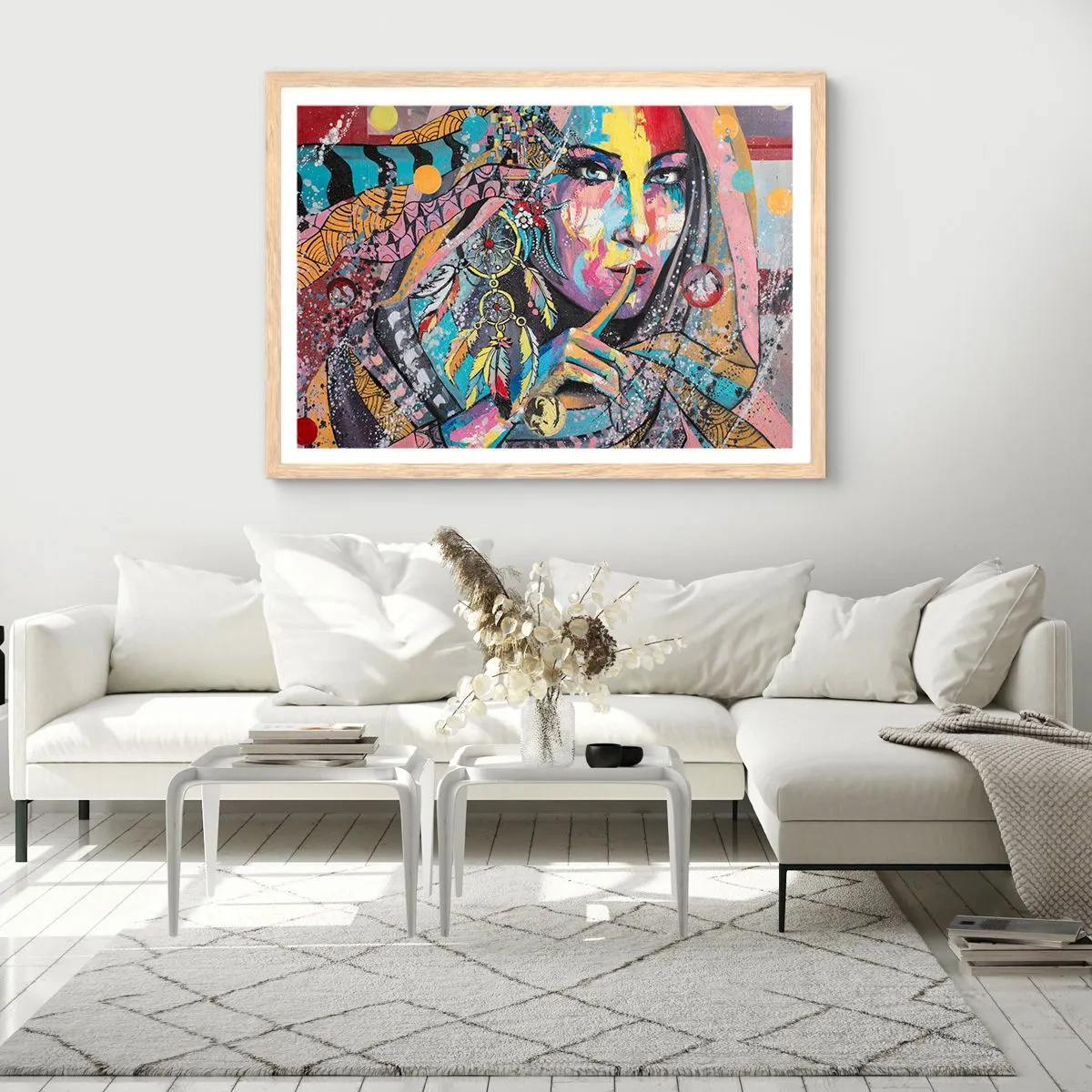 Plakat i ramme af lyst egetræ - Vær tavs, indtil du forstår - 40x30 cm