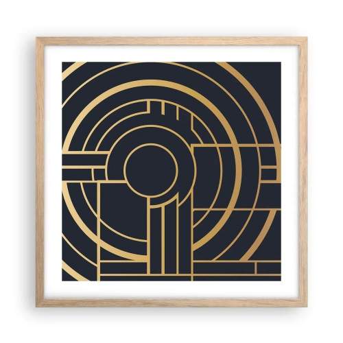Plakat i ramme af lyst egetræ - At vende tingene på hovedet - 50x50 cm