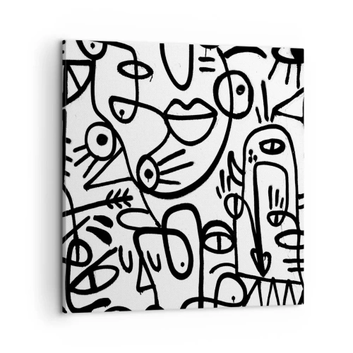 Lærredstryk - Billede på lærred - Ansigter og luftspejlinger - 50x50 cm