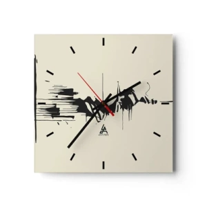 Vægur, Uret - Skyndsom abstraktion - 30x30 cm