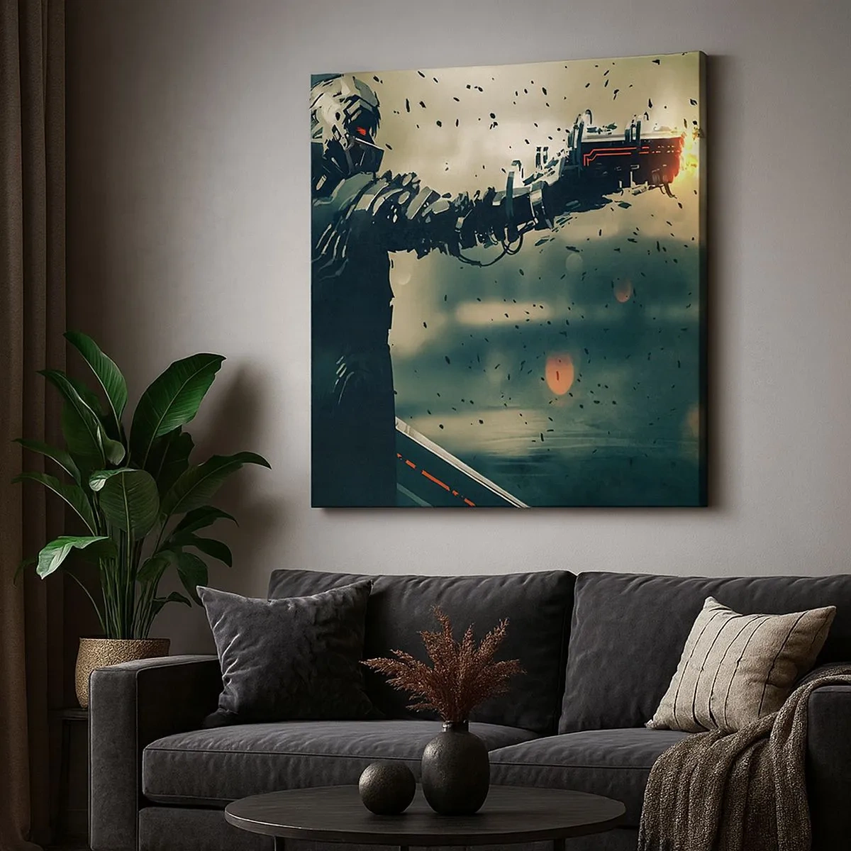 Lærredstryk - Billede på lærred - Dødeligt våben - din helt egen Terminator - 30x30 cm