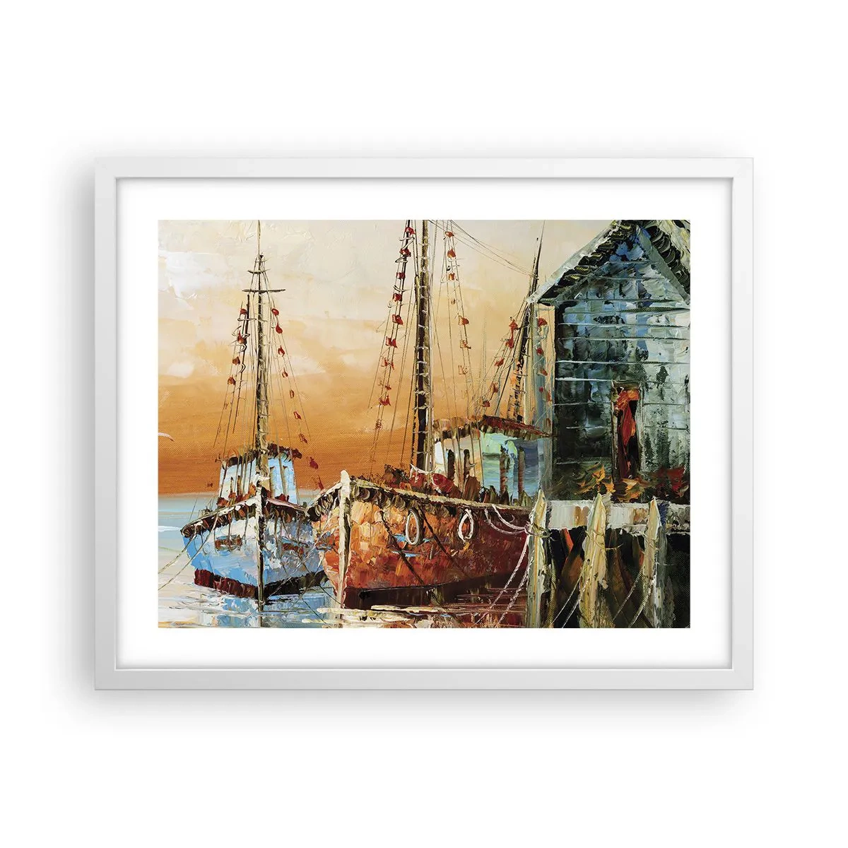 Plakat i hvid ramme - Fredelig tilbagevenden - 50x40 cm