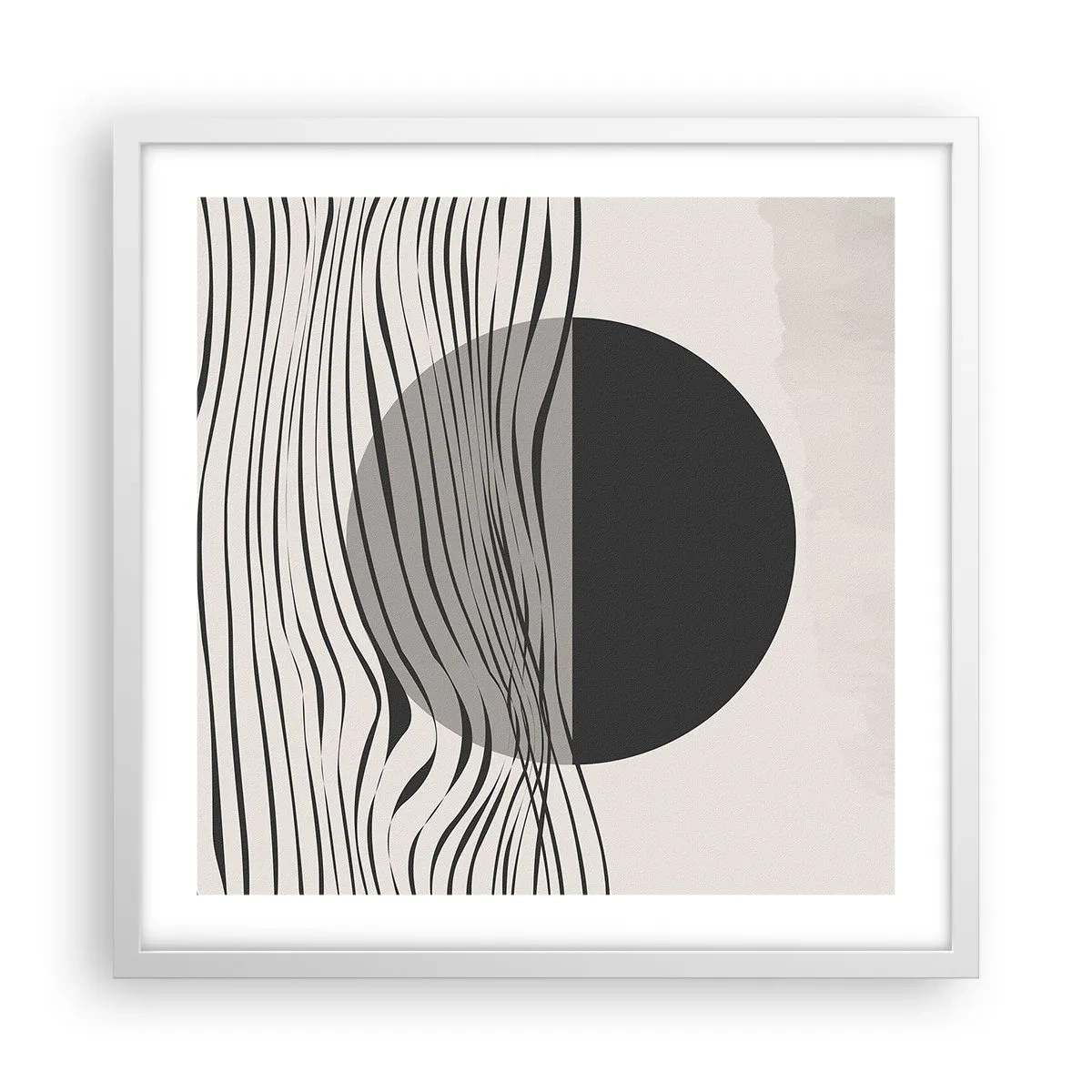 Plakat i hvid ramme - Halvkomposition - 50x50 cm