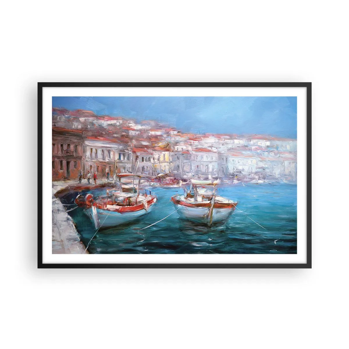 Plakat i sort ramme - Italiensk bugt - 91x61 cm