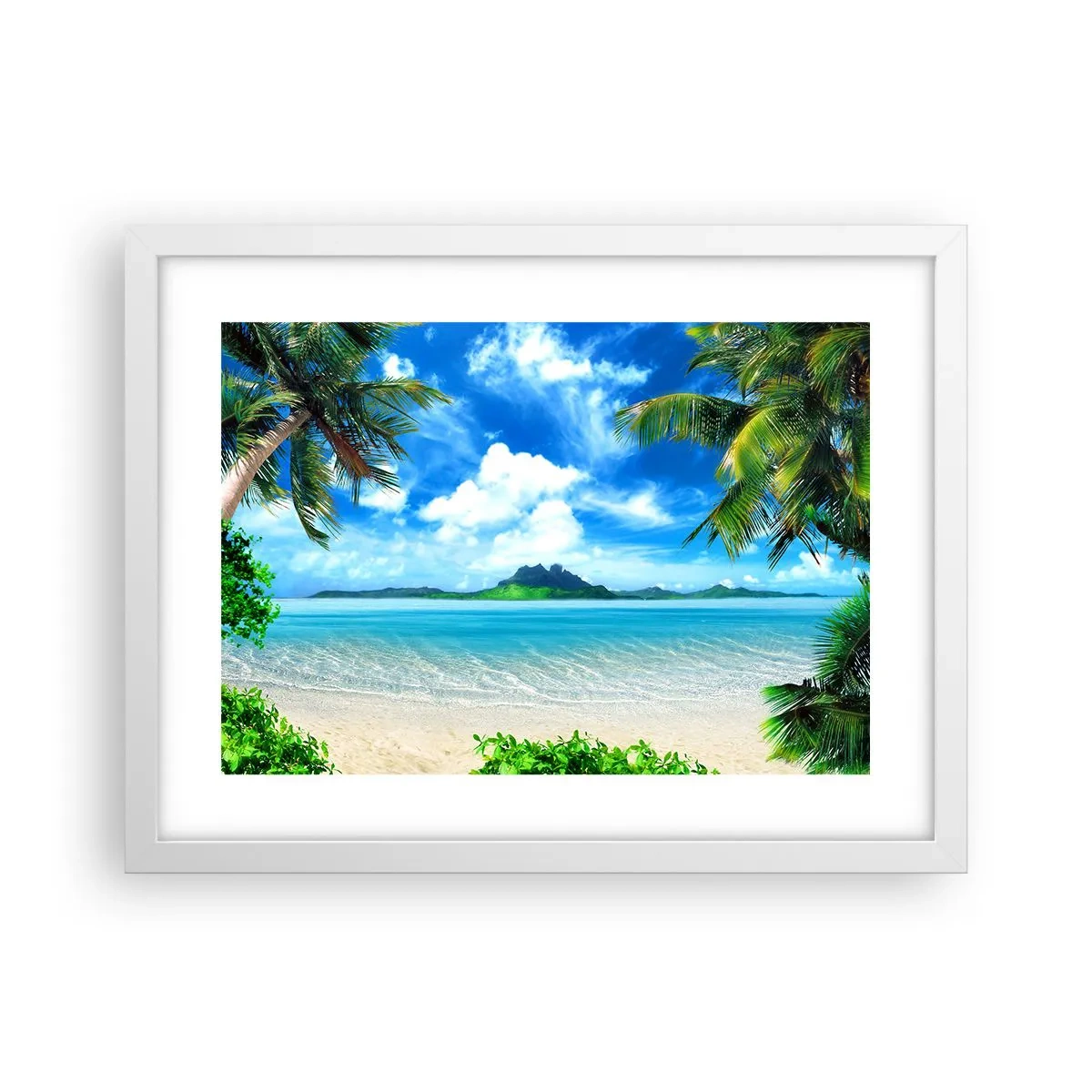 Plakat i hvid ramme - Azur i troperne - 40x30 cm