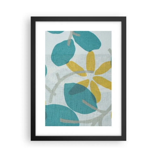 Plakat i sort ramme - Blandt azurblå blade - 30x40 cm