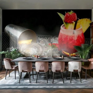 Fototapet Premium Canvas - Fremkald smagen - Drikke, Cocktail, Shaker - 350x256 cm