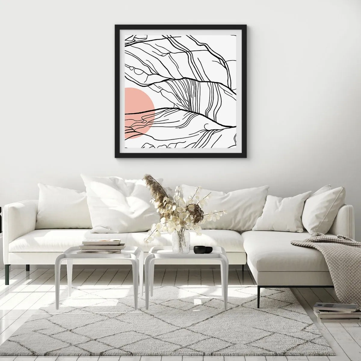 Plakat i sort ramme - I et netværk af kviste - 30x30 cm