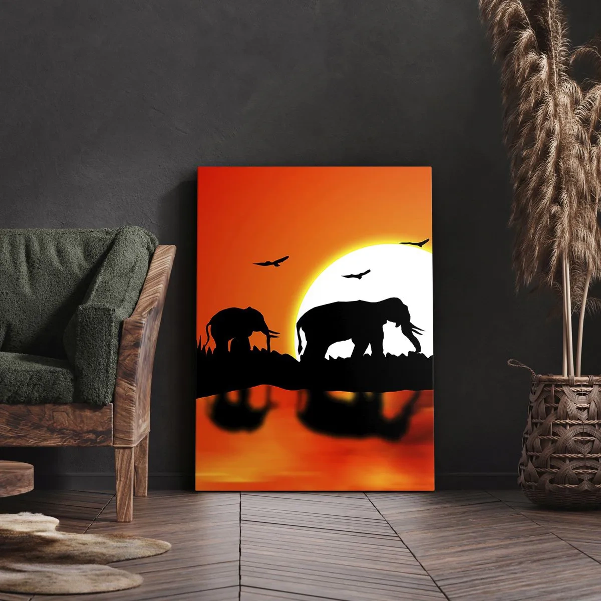 Lærredstryk - Billede på lærred - Og om aftenen til en lille drink - 50x70 cm