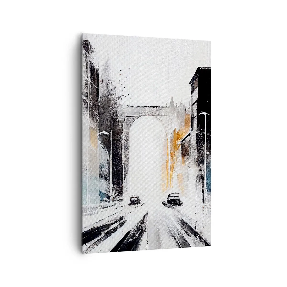 Lærredstryk - Billede på lærred - Bystudie: arkitektur og bevægelse - 80x120 cm