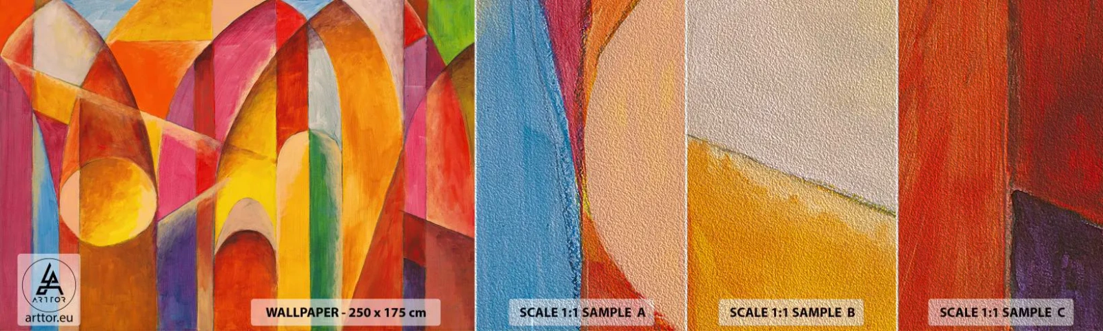 Prøve Fototapet Premium Sand - Solens katedral - Abstraktion, Stykke, Moderne kunst - 100x30 cm