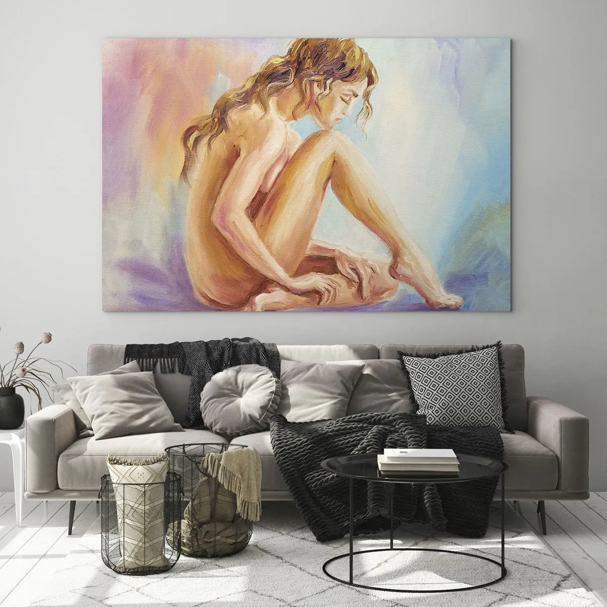 Billede på glas - Ungdomens handling - 120x80 cm