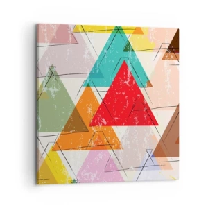 Lærredstryk - Billede på lærred - Tre og tre - 60x60 cm