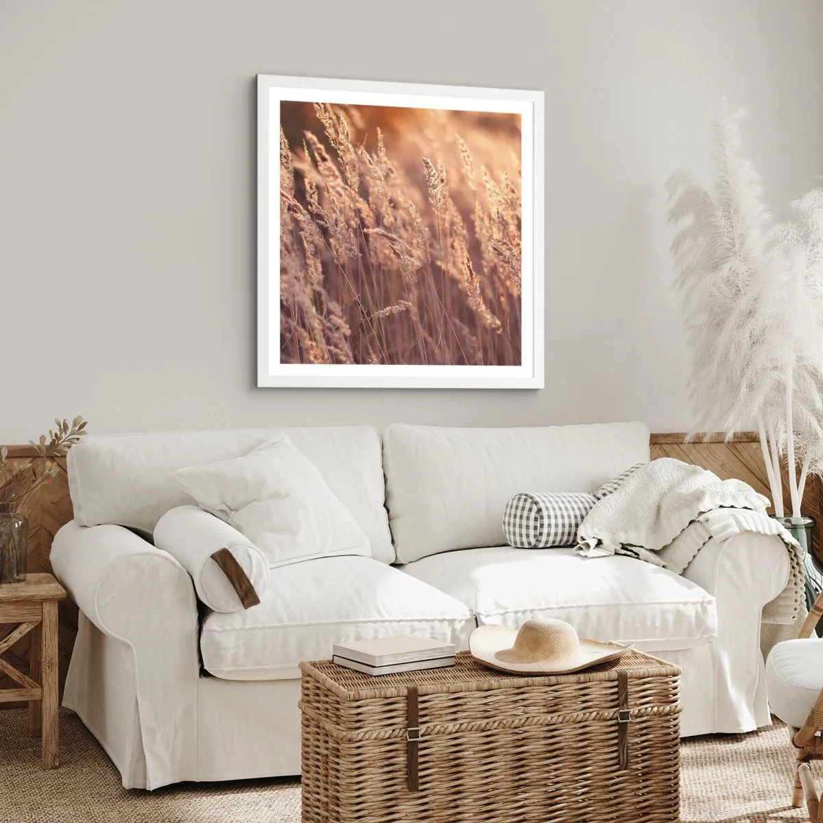 Plakat i hvid ramme - Klar til at byde efteråret velkommen - 60x60 cm