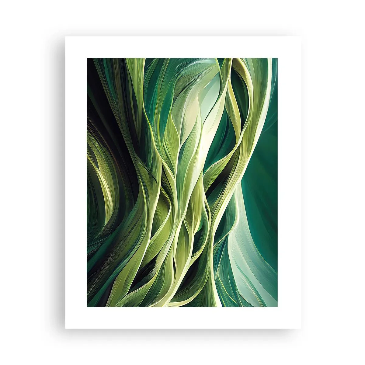 Plakat - Et abstrakt spil med grønt - 40x50 cm