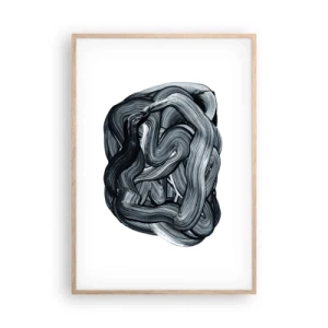 Plakat i ramme af lyst egetræ - Så enkelt er det ikke - 70x100 cm