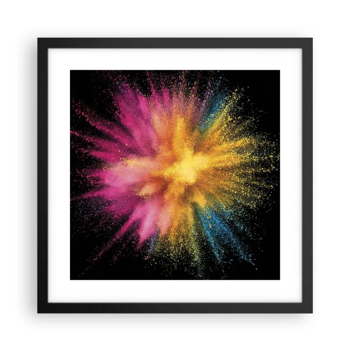 Plakat i sort ramme - Farvernes fødsel - 40x40 cm