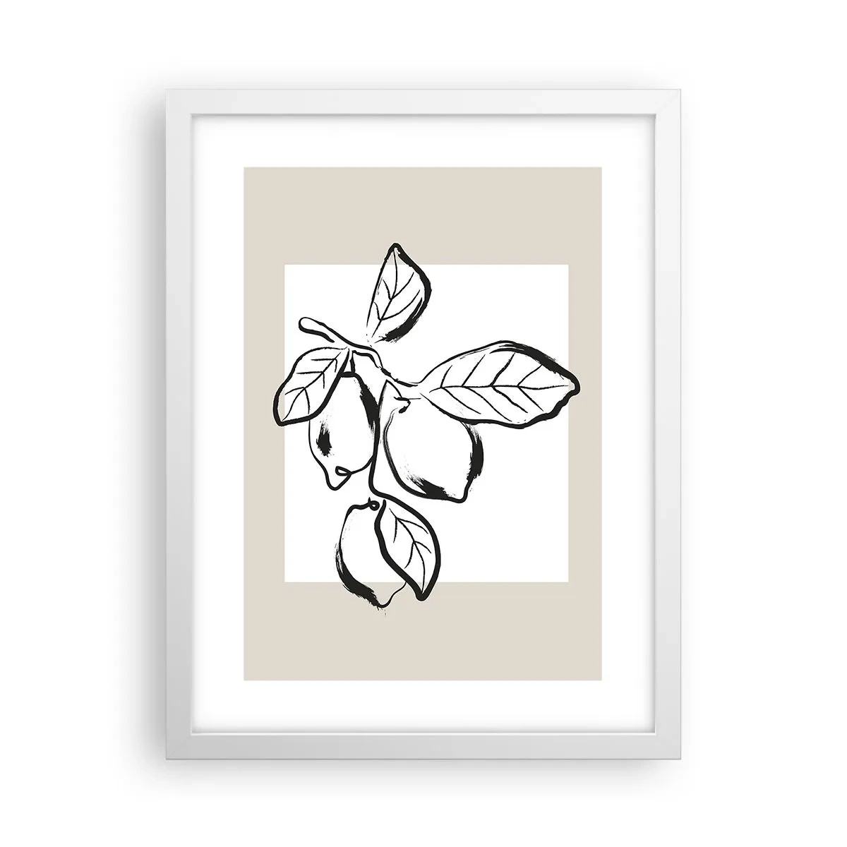 Plakat i hvid ramme - Hvor citronen modner... - 30x40 cm