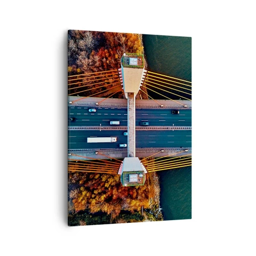 Lærredstryk - Billede på lærred - Bag vandet, bag skovene - 50x70 cm