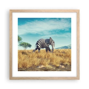 Plakat i ramme af lyst egetræ - Grå er ikke længere på mode - 40x40 cm