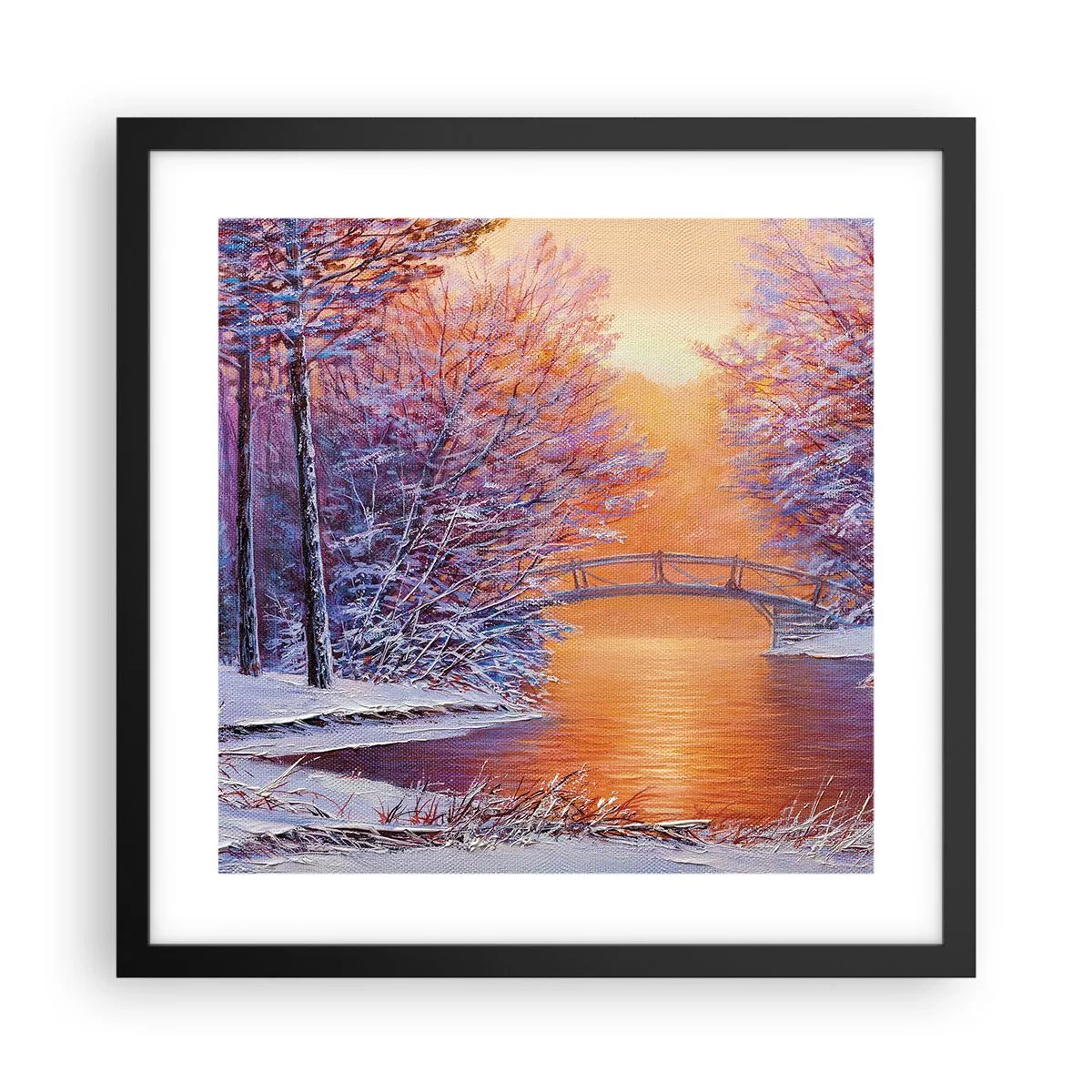 Plakat i sort ramme - Lad os mødes her - 40x40 cm