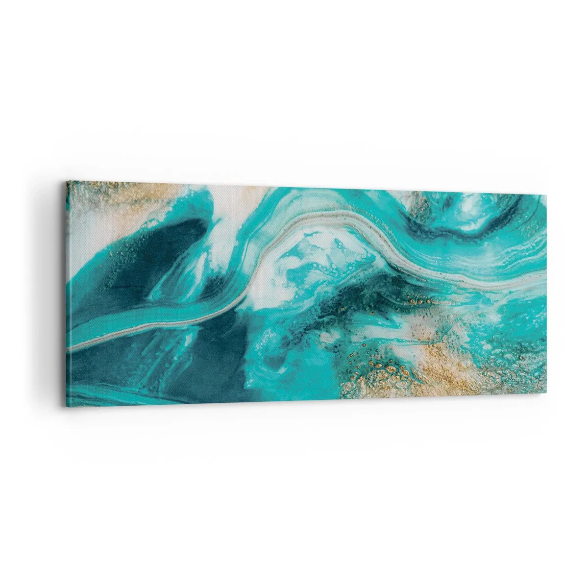 Lærredstryk - Billede på lærred - Flod af guld - 100x40 cm