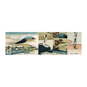 Fototapet Prøve Standard Eco - I japansk ånd - stork, Fugl, Landskab - 100x30 cm