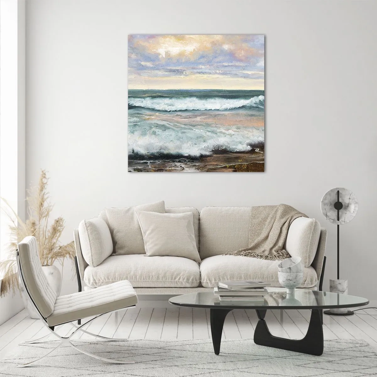 Billede på glas - Her vil du glatte din sjæl - 40x40 cm