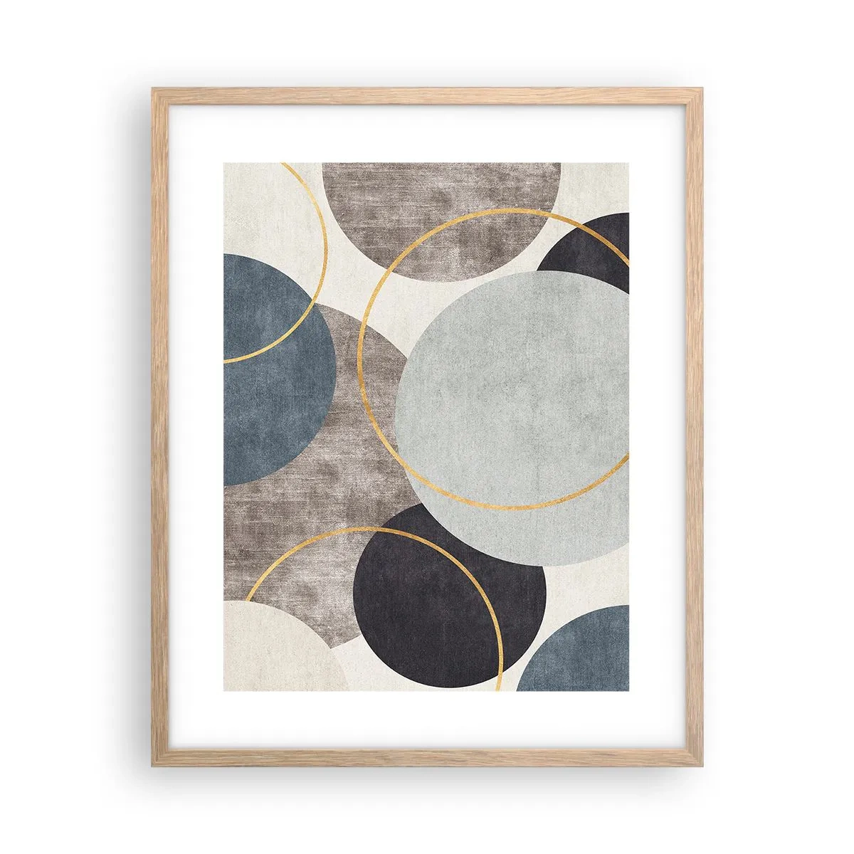 Plakat i ramme af lyst egetræ - Hjul efter hjul - 40x50 cm