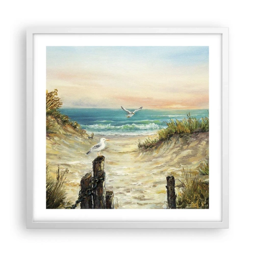 Plakat i hvid ramme - Vindstille tilbagetog - 50x50 cm