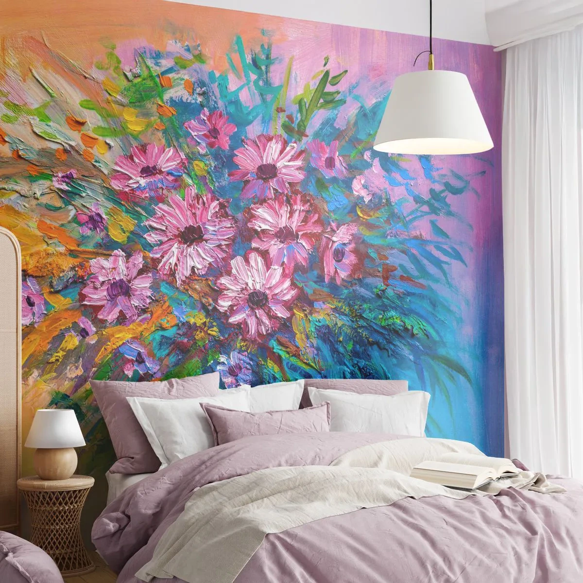 Fototapet Premium Canvas - Livets energi - Blomster, Buket blomster, Have - 250x175 cm
