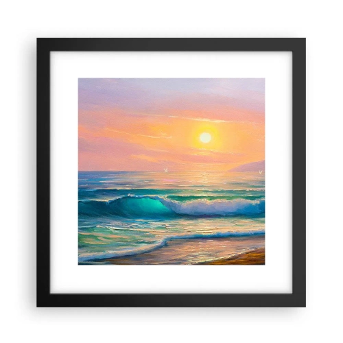 Plakat i sort ramme - Bølgernes turkisfarvede sang - 30x30 cm