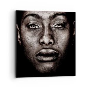 Lærredstryk - Billede på lærred - Én tåre - 70x70 cm