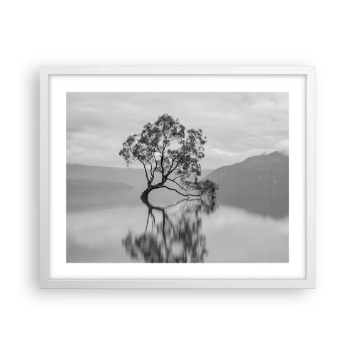 Plakat i hvid ramme - Der findes et land - 50x40 cm